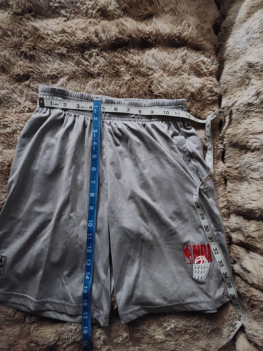 NBA Gray Athletic Shorts with Red Logo - Picture 7 of 8